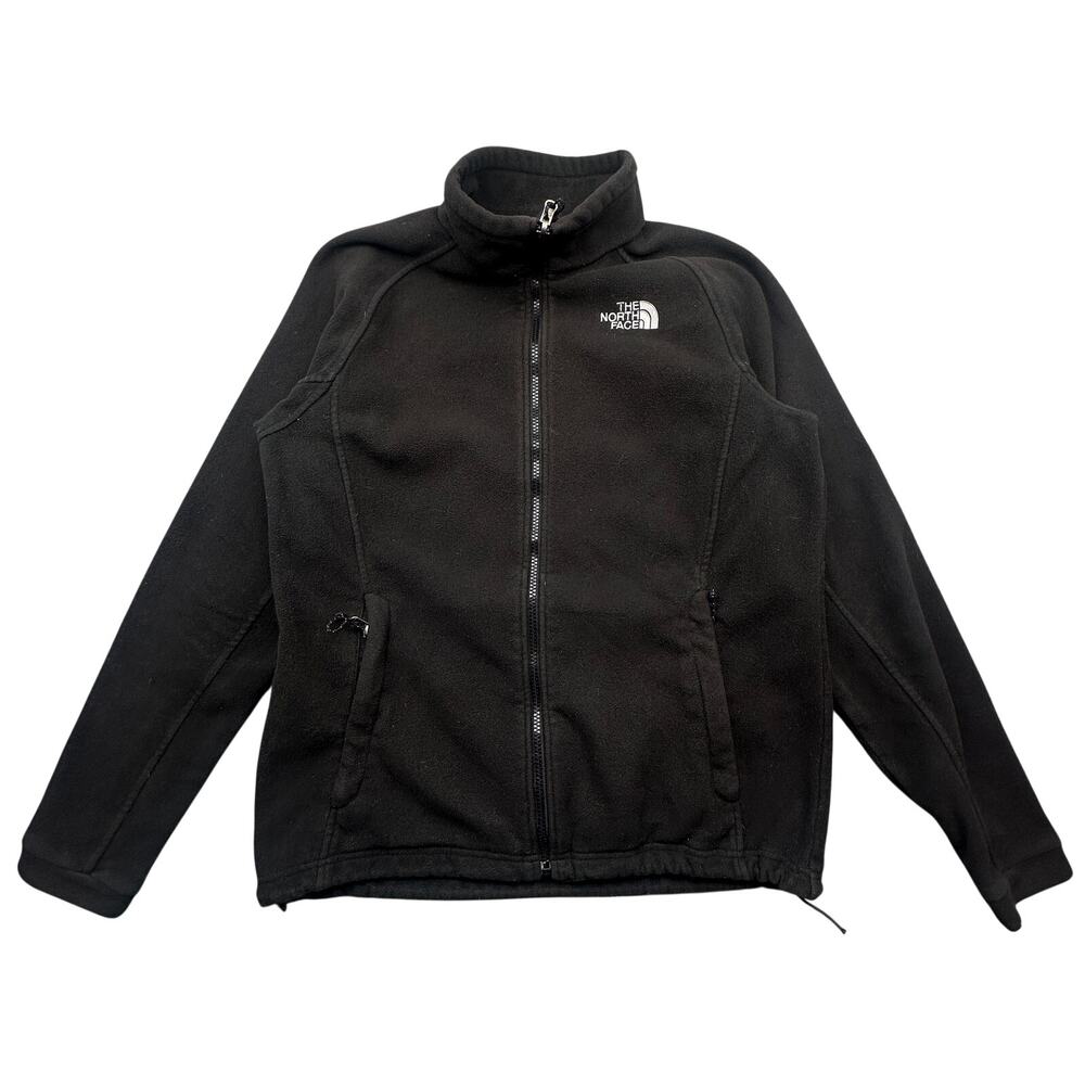 The North Face Fleece Full Zip Jacket Womens Large Black Logo Denali Style